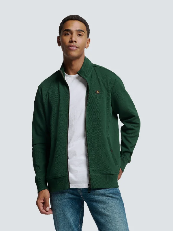 Shop and Save Vest with Twill Jacquard and Zipper | Dark Green