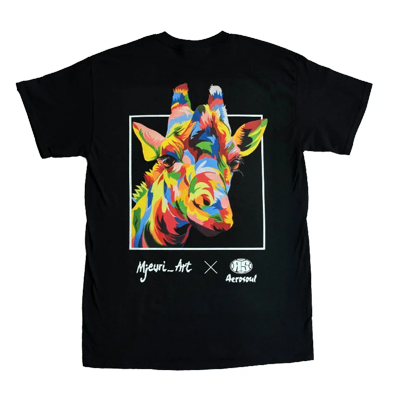 Time-Limited Offer A.S. Africa Giraffe T-shirt (Black)