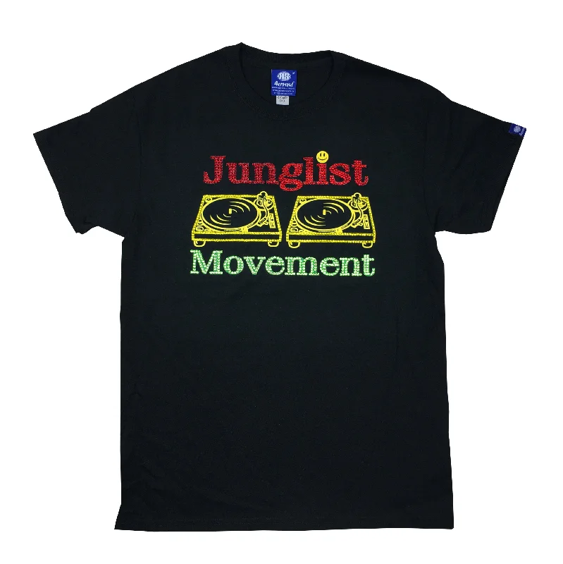 Price Rollback Custom Junglist Movement X Swarovski Crystals Teeshirt (Black)