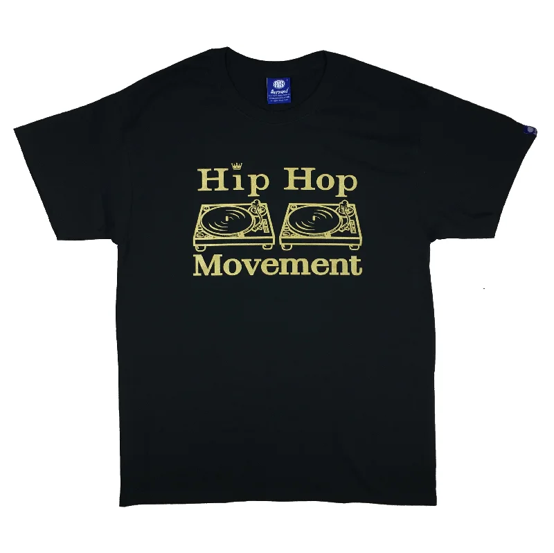 Stock Clearance Hip Hop Movement Teeshirt (Gold/Black)