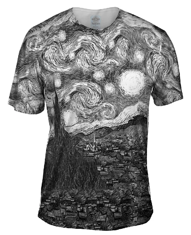 Online Specials Pop Art - "Van Gogh Starry Night Black White" (1889)