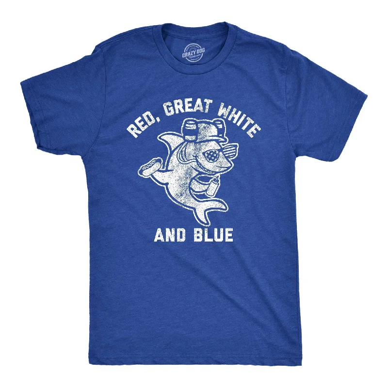 Seasonal Sale Red, Great White, And Blue Men's T Shirt