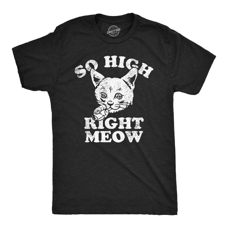 Exclusive Offers So High Right Meow Men's T Shirt