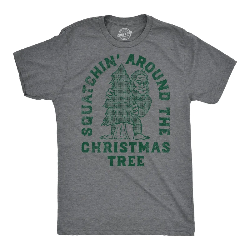Exclusive Offers Squatchin Around Christmas Tree Men's T Shirt